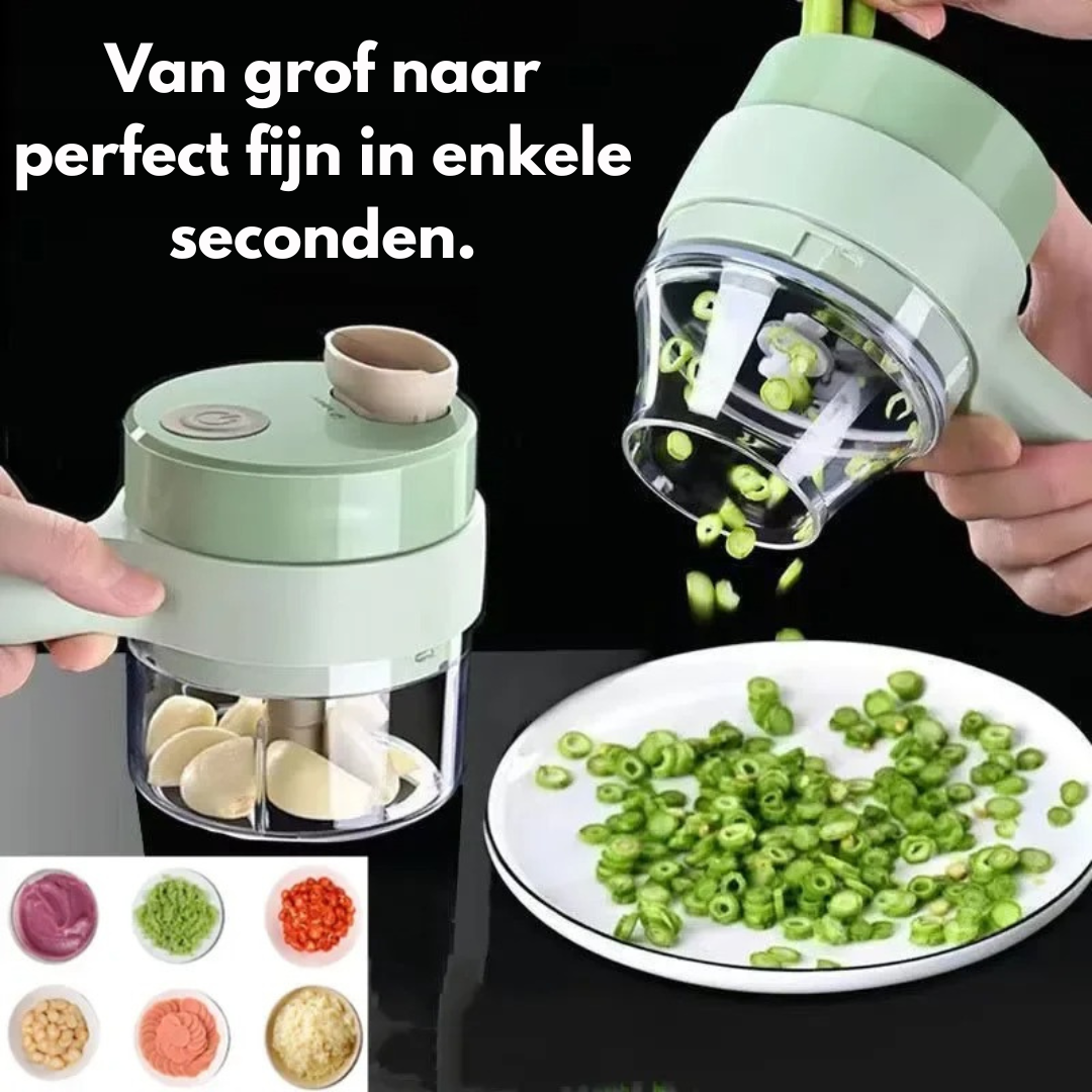 ChopMaster™ Draagbare Elektrische 3-in-1 Groentehakker, Snijder & Molen