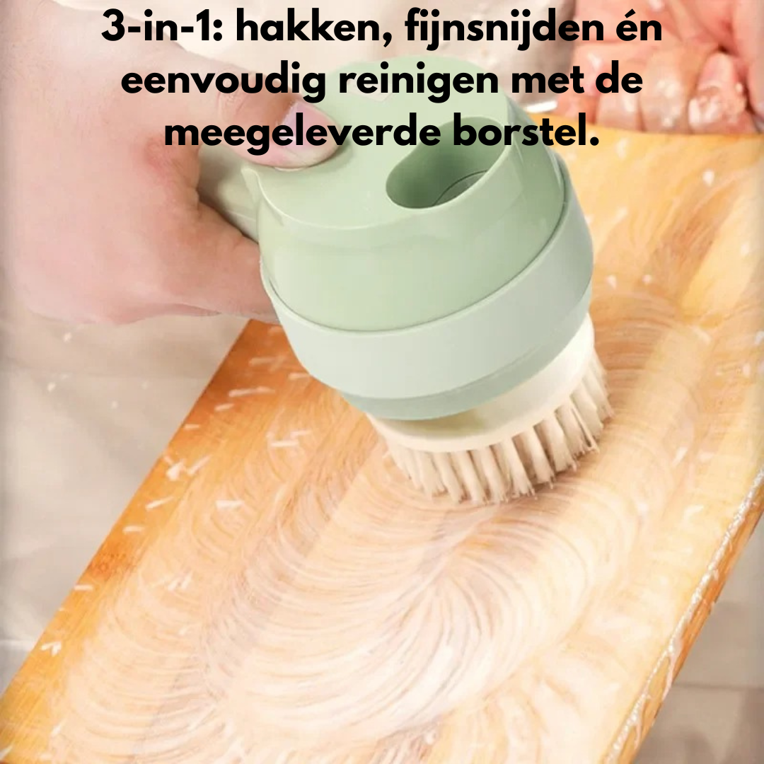 ChopMaster™ Draagbare Elektrische 3-in-1 Groentehakker, Snijder & Molen
