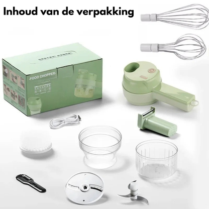 ChopMaster™ Draagbare Elektrische 3-in-1 Groentehakker, Snijder & Molen