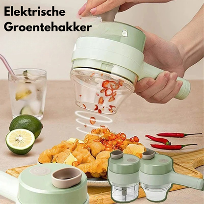 ChopMaster™ Draagbare Elektrische 3-in-1 Groentehakker, Snijder & Molen
