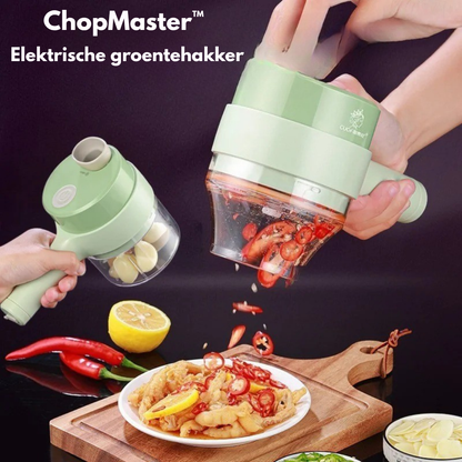 ChopMaster™ Draagbare Elektrische 3-in-1 Groentehakker, Snijder & Molen