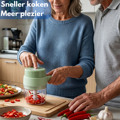 ChopMaster™ Draagbare Elektrische 3-in-1 Groentehakker, Snijder & Molen