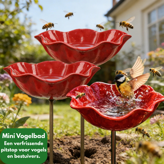 NectarPoppy™ – Klaproos Waterstation voor Vogels & Bijen