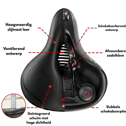 AeroGel™ Gel Fietszadel – Ergonomisch Comfort & Drukverlichting