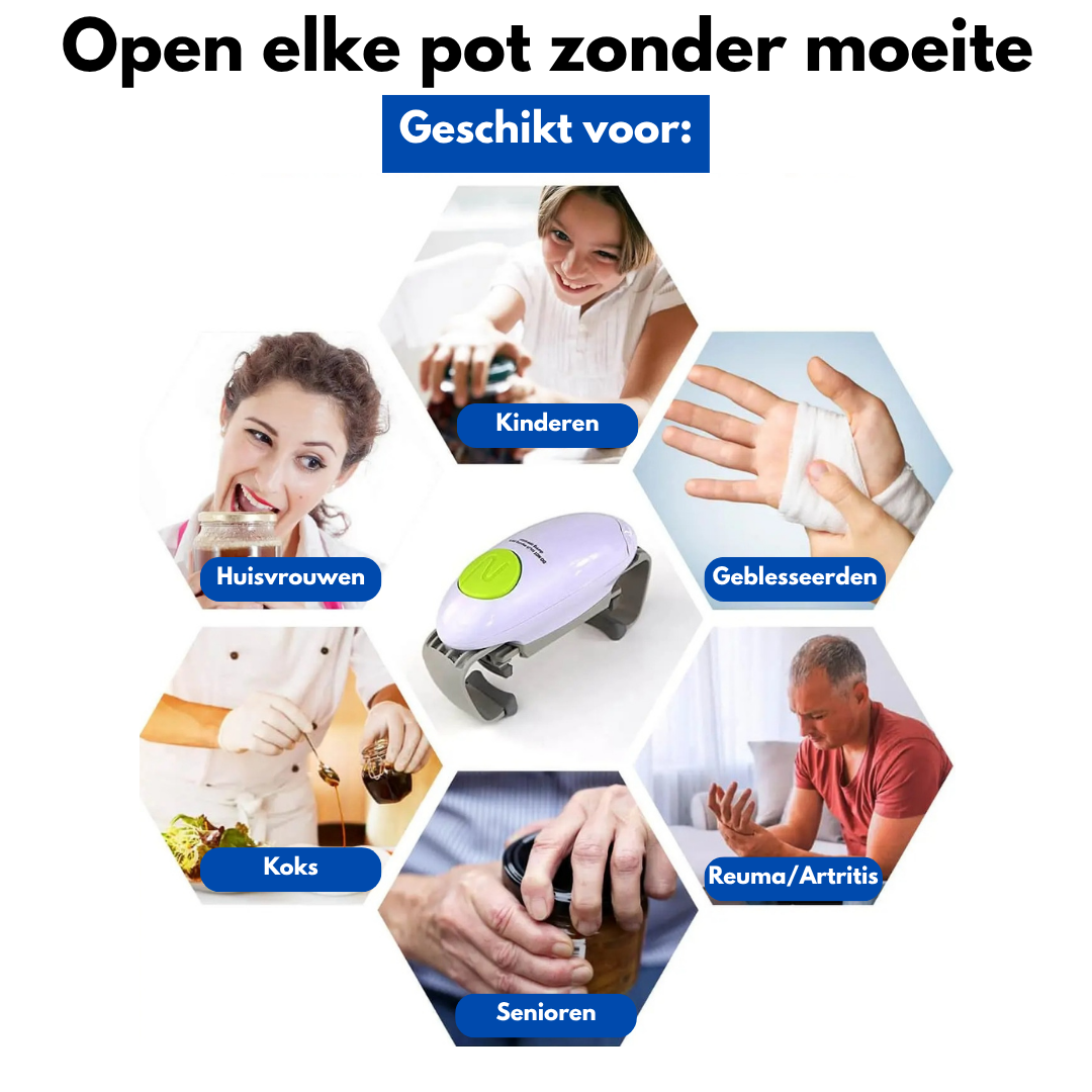 OpenEase™ – Automatische pot- en dekselopener