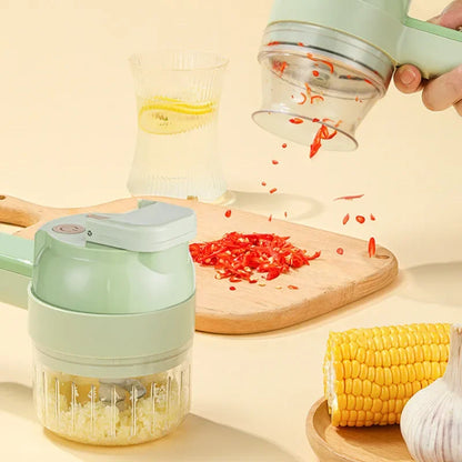 ChopMaster™ Draagbare Elektrische 3-in-1 Groentehakker, Snijder & Molen
