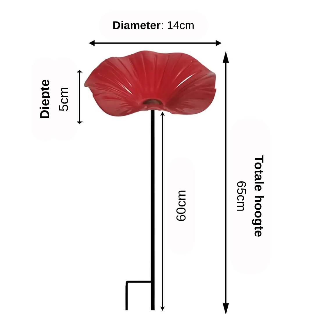 NectarPoppy™ – Klaproos Waterstation voor Vogels & Bijen