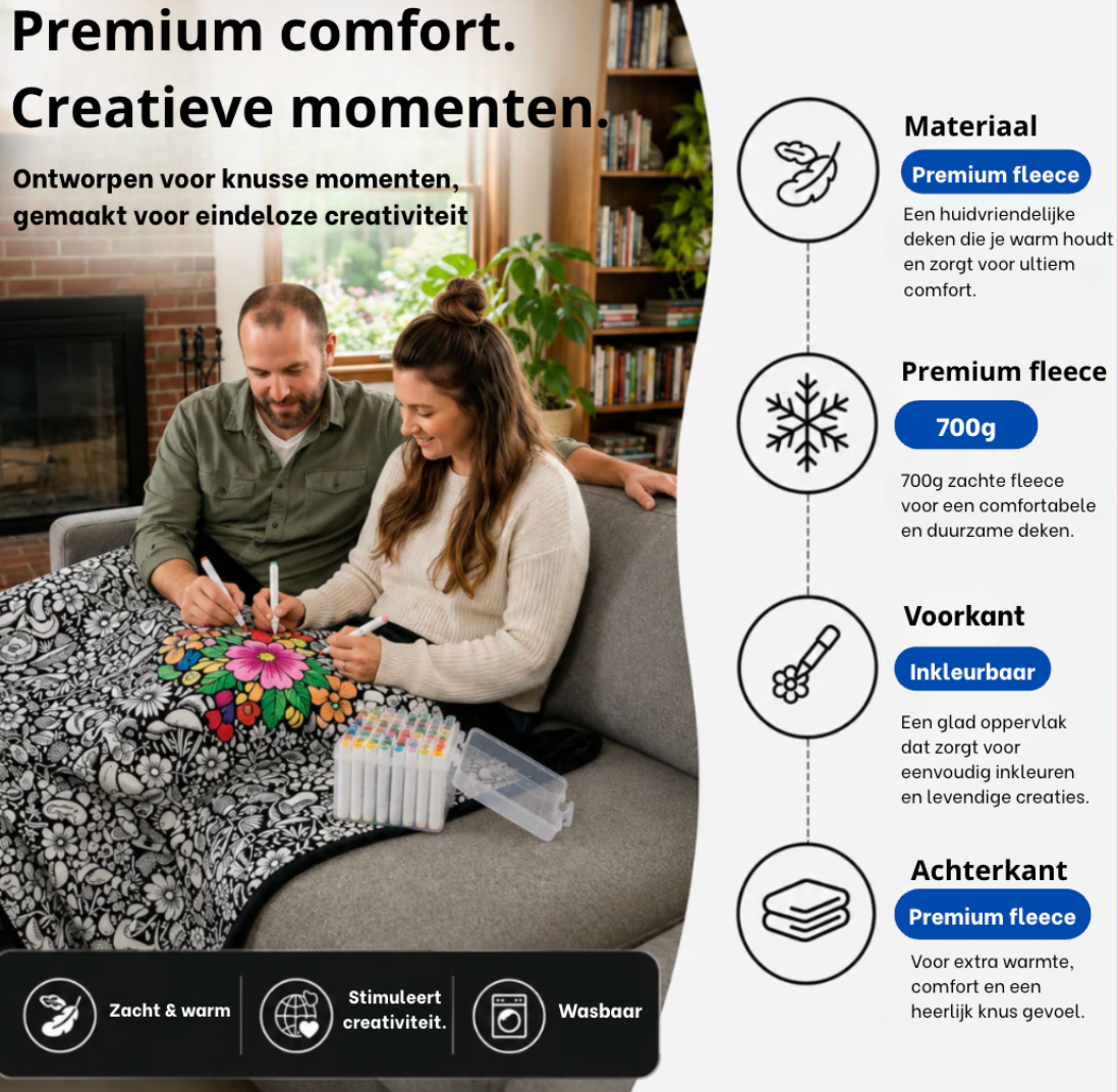 ColorBlanket™ – Jouw Persoonlijke Inkleurbare Deken